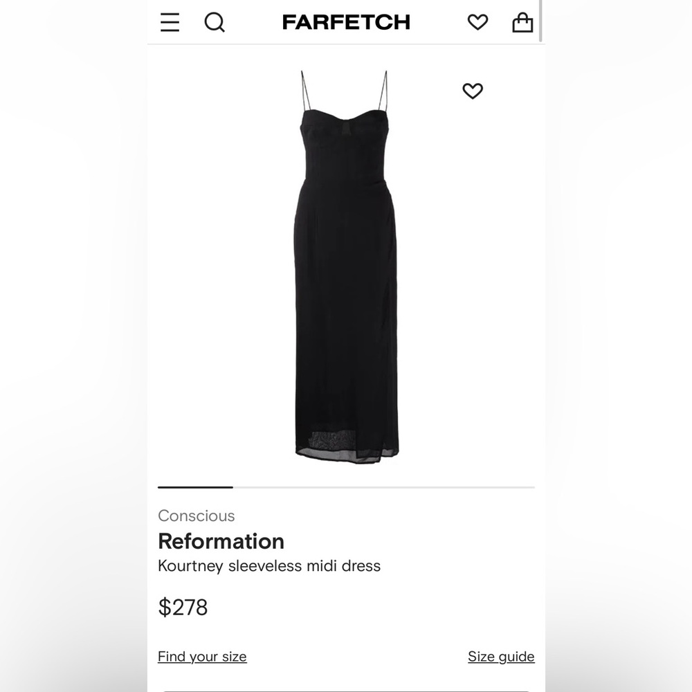 Brand New Reformation Juliette Sleveless Midi Dress